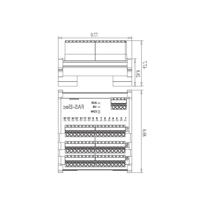 IP20， IO-Link集线器，NPN， 16DI/DO自适应，终端模块，00BS12S