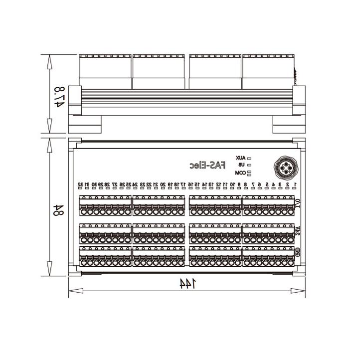 IP20， IO-Link集线器，PNP, 32DI，终端模块，00BH13