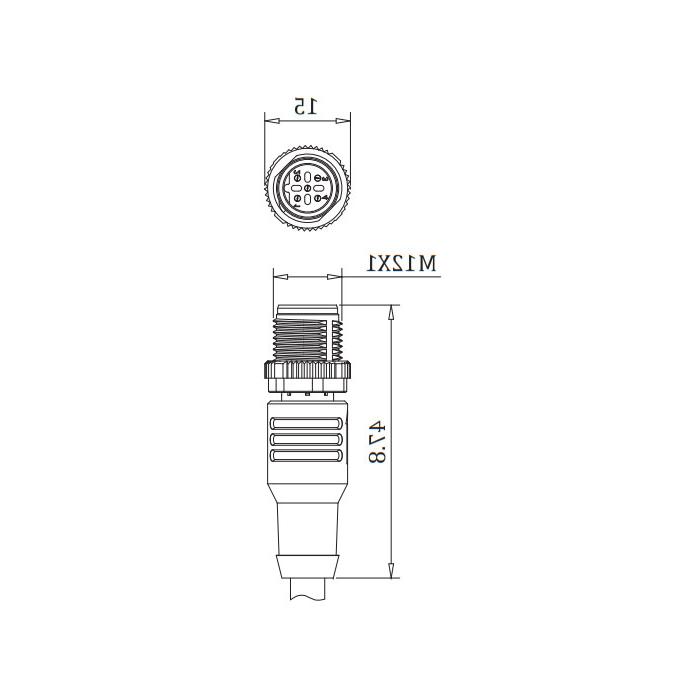 M12 5Pin - b编码-直公-单端预制PUR软电缆，紫色护套- 0C4021-XXX