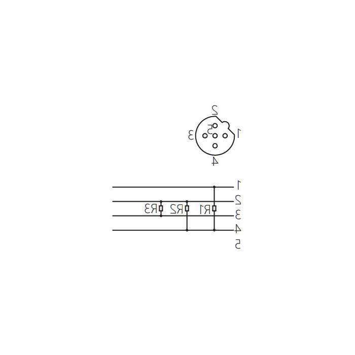 M12 5Pin， b编码，直母，Profibus总线终端电阻，0C4R13