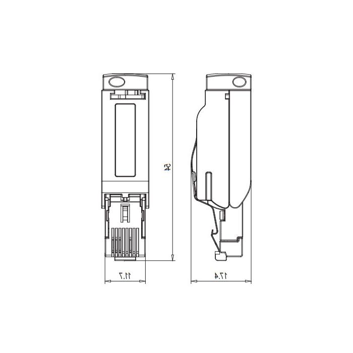 RJ45直公，绝缘位移连接技术，金属屏蔽，0CF161 