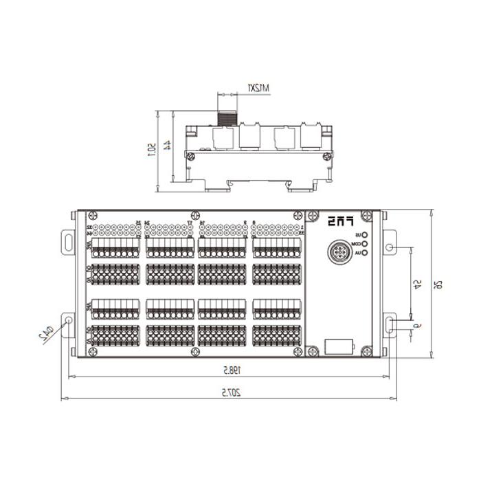 IP20、IO-Link Hub、PNP、64DI/DO adaptive、B类、Terminal module、009C73